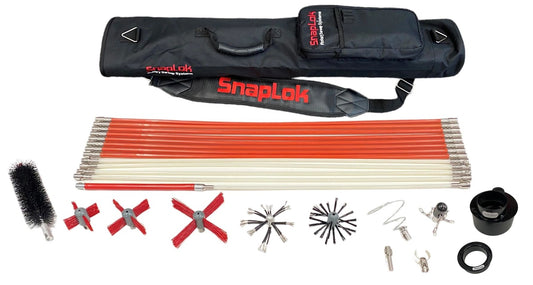 Complete Rotary Dryer Vent Cleaning Kit w/Stainless Steel Rod Fittings (38') (CDK-38)