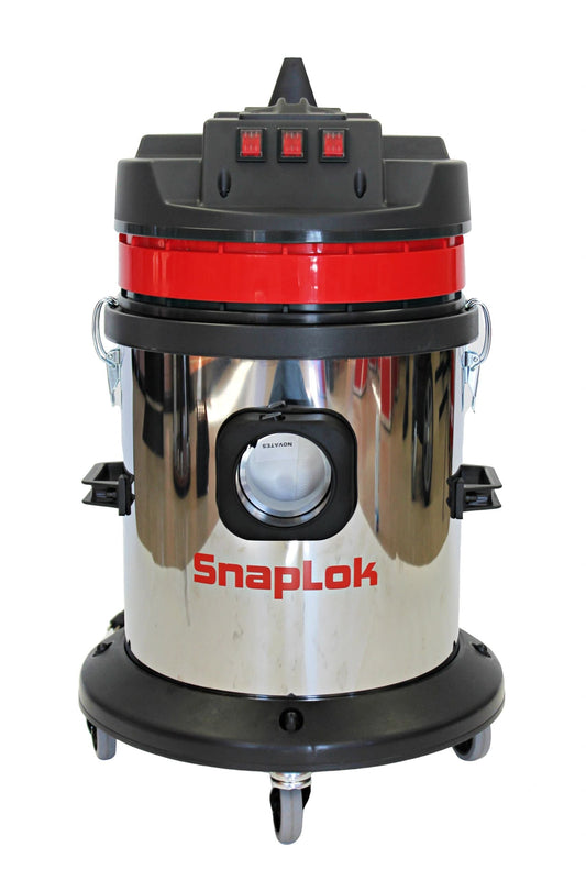 (DS) SnapLok 12 Gal.  Stainless Steel Tank. 3 Motor Vac Includes: 1-3" dia. x 12' Hose, 2" Accessory Kit