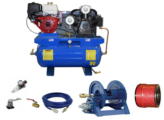 (DS) 24 CFM Complete Reverse Air - Dryer Vent Package w/Air Motor Hose Reel (P13-AR))